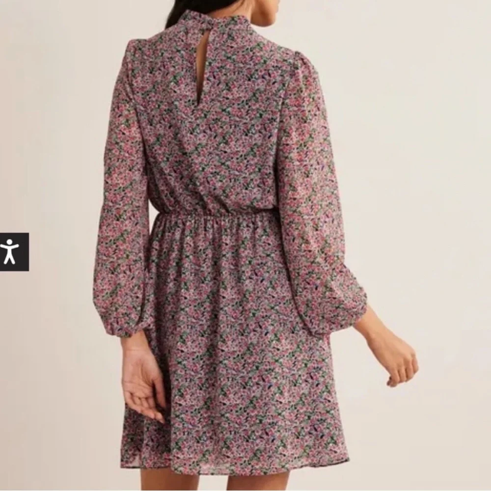 NWT Boden High Neck Flippy Floral Mini Dress - Picture 3 of 8